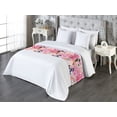 thumbnail image 3 of Romantic Floral Bed Runner, Watercolor Concept Flowers with Teal and Green Colored Leaves, Decorative Accent Bedding Scarf for Hotels Homes & Guest Rooms, Queen, Coral Pink and Peach, by Ambesonne, 3 of 3
