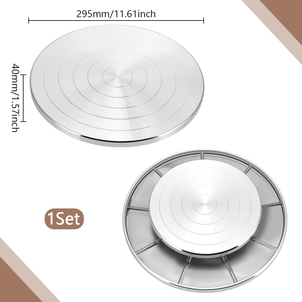 24.5cm Pottery Turntable Sculpting Wheel Metal Ceramics Turntables Rotate Revolving Turntable Ceramics Stand with Ball Bearings Accessories Decorating Ceramic Clay Model Making DIY