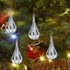 thumbnail image 4 of Adornos navideños de gotas de agua galvanizadas | Bolas de plástico doradas, rojas y plateadas | Colgantes para árbol y adornos navideños para el hogar, 4 of 7