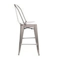 Design Lab MN LS9112GUN Dreux Gunmetal High Back Counter Chair Set of