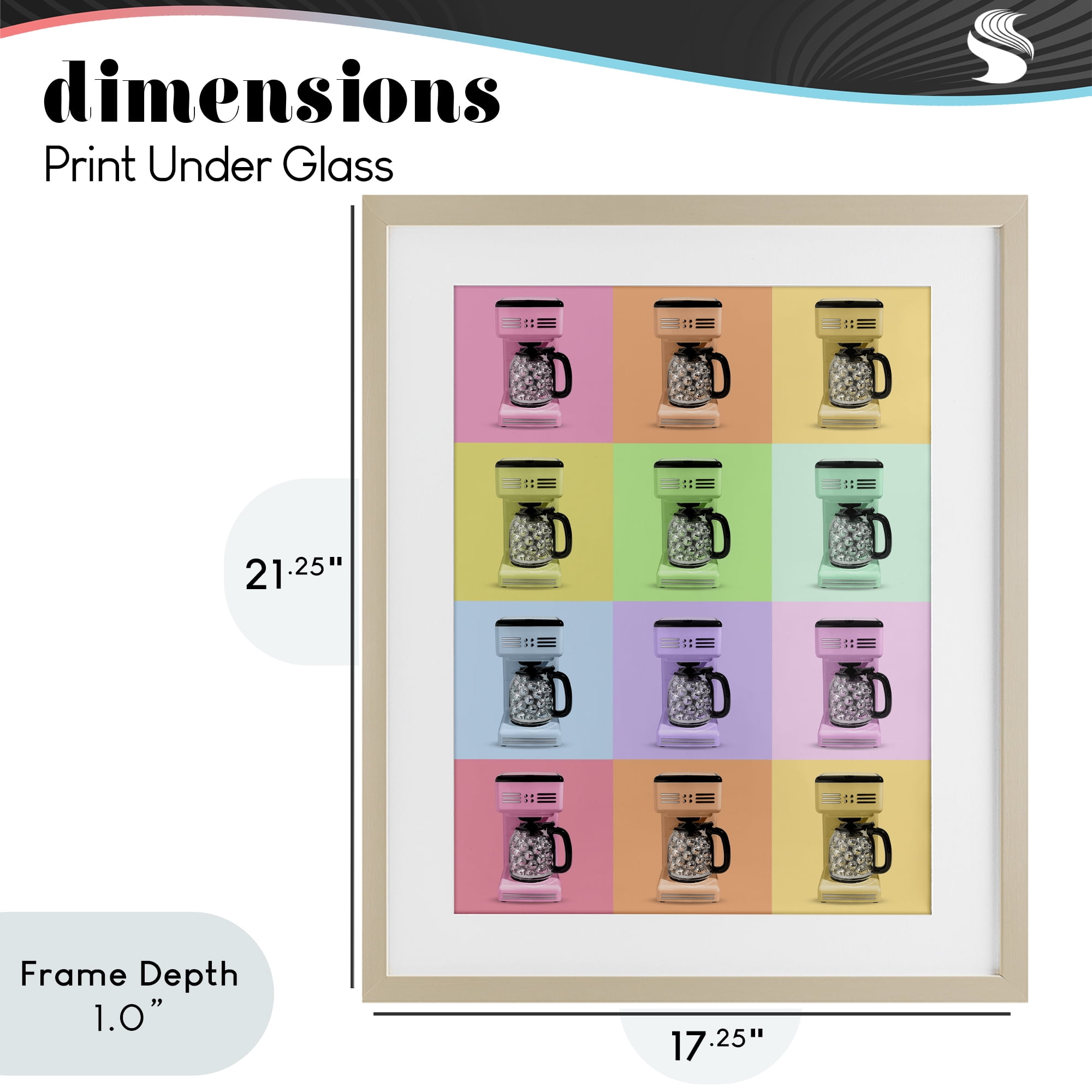Stupell Industries Disco Coffee Maker Collage Birch Framed Print Under Glass, design by LISH Creative