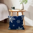 thumbnail image 3 of Winter Holiday Decor Throw Pillow Cover Set of 2 Farmhouse Christmas Decorations Snowflake/Let It Snow Winter Decorative Cushion Covers for Sofa/Couch/Porch (Blue, 18"×18"), 3 of 6