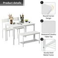 thumbnail image 7 of SogesPower Dining Table Set for 4, Kitchen Table with 2 Chairs and 1 bench, Use for Living Room Dining Room Kitchen, White, 7 of 7