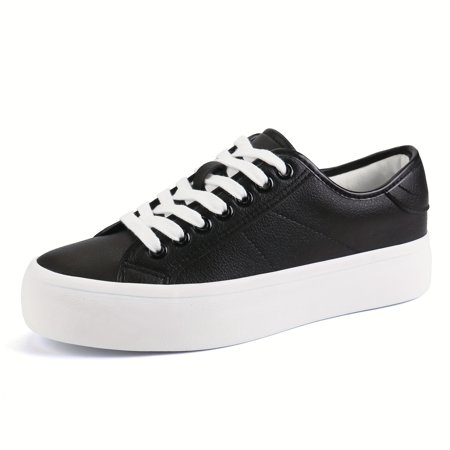 KINODAY Platform Sneakers Fashion Tennis Shoes Lace-Up Casual Walking Sneaker