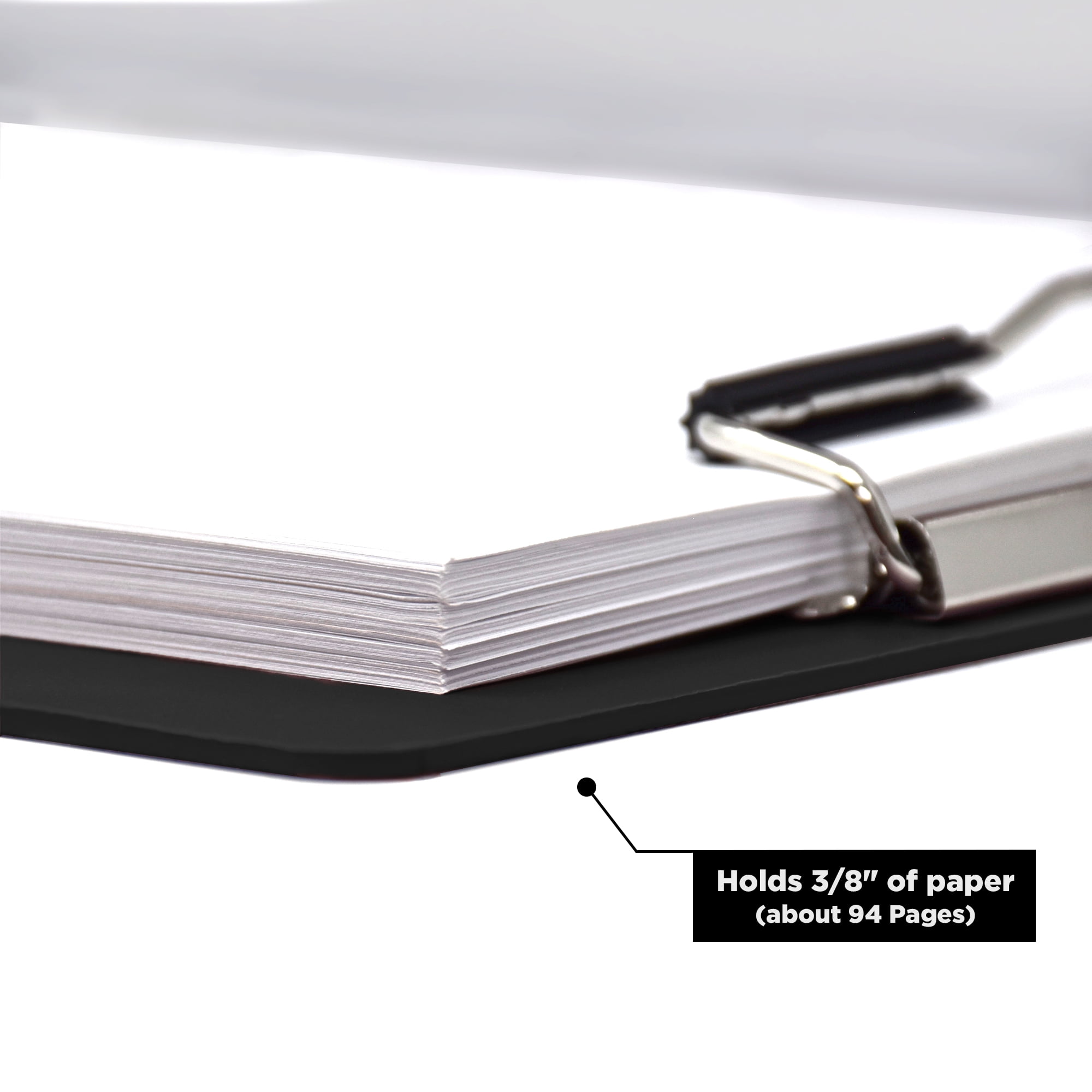 Carstens Heavy Duty Low-Profile Clipboard with Cover – Plastic, Black