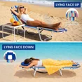 thumbnail image 5 of SLSY Beach Chair for Adults,Lightweight Portable Lay Flat Folding Beach Chair with 5 Reclining Positions,Backpack Straps,Phone Pocket, Cup Holder,Support to 400LBS, 5 of 7