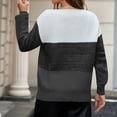 thumbnail image 5 of Women's Fashion Long Sleeve Color-Blocking Pullover Knitted Sweater, Modern and Warm, Perfect for Urban Style and Winter Activities,Black,L, 5 of 5