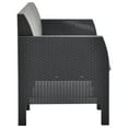 thumbnail image 3 of vidaXL 3-Seater Patio Sofa with Cushions Anthracite PP Rattan, 3 of 4