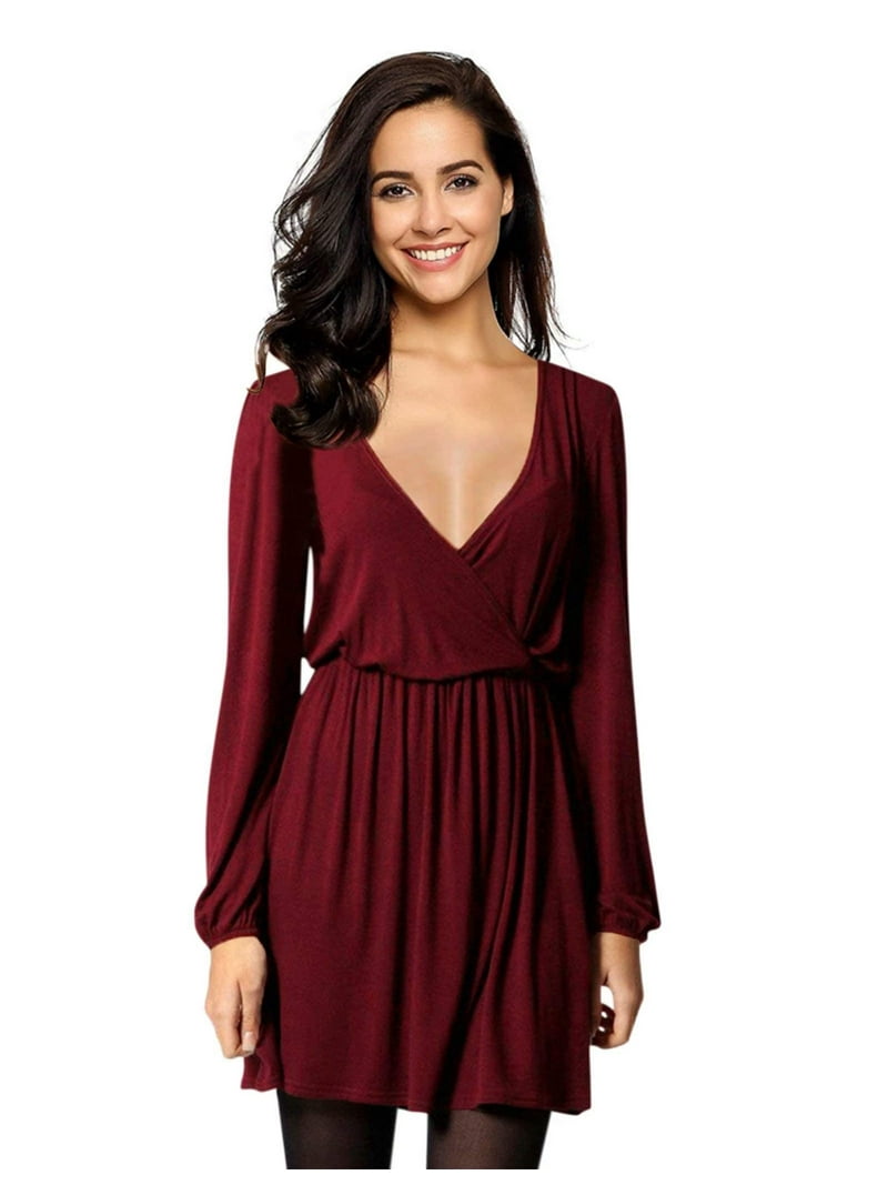 green emerald velvet dress Patchwork Chiffon Sleeve Fit & Flare Red Dress main image 0