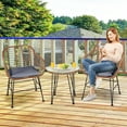 thumbnail image 4 of Gymax Ensemble de Conversation de Patio en Rotin 3 Pcs avec Coussin Gris, 4 of 10