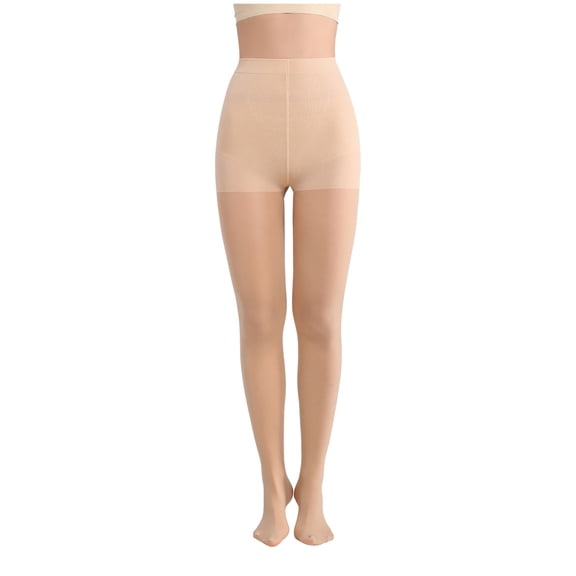 Tummy Control Sheer Tights for Women Hihg Waist Comfortable Stockings Lightweight Translucent Non Slip Pantyhose with Reinforced Toes