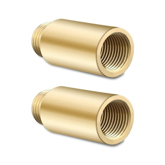 AOOOWER Pack Of 2 Brass Tap Extensions with 1/2 Inch Thread For Water & Heating Systems