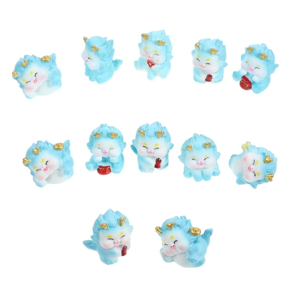 HOMEMAXS 12Pcs Lovely Dragon Figurine Adorable Dragon Statue Figurine Ornament Dragon Figurines (Mix Style)