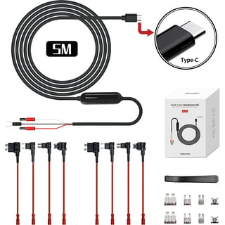  Dash Cam Hardwire Kit,Type-C Hard Wire Kit,USB C Hard Wire Kit  Fuse for Dashcam, Plozoe 12V-24V to 5V Car Dash Camera Charger Power Cord,  Gift 4 Fuse Tap Cable and Installation