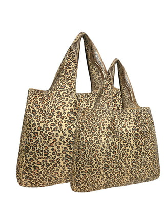 Claudia Canova fur tote bag in leopard print