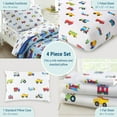 thumbnail image 4 of Wildkin Kids 4 Pc Toddler Cotton Bed in a Bag for Boys & Girls (Trains, Planes & Trucks Blue), 4 of 7