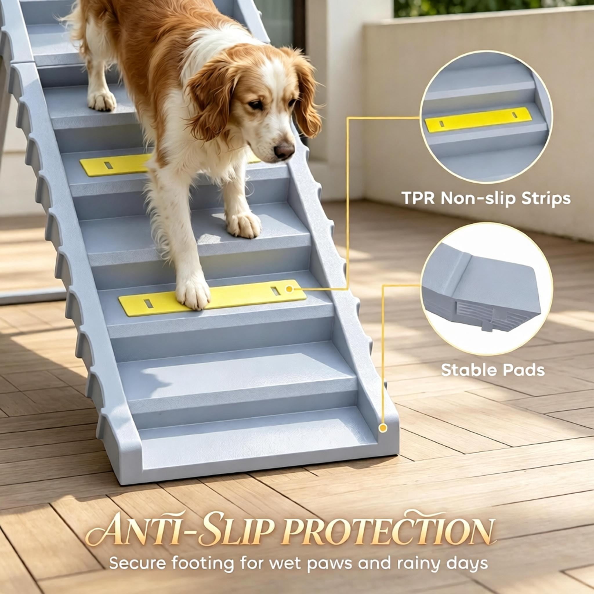 Foldable Dog Stairs Ramp for Car Truck SUV, for Large Medium Small Dogs