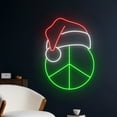 thumbnail image 2 of Handmadetneonsign Christmas Cap Hippie Peace Neon Sign, Merry Christmas Peace Hippy Led Sign, 2 of 5