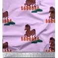 thumbnail image 1 of Soimoi Tissu Georgette Viscose Motif Cheval Enfants Tissu au Mètre 42 Pouces de Large, 1 of 3