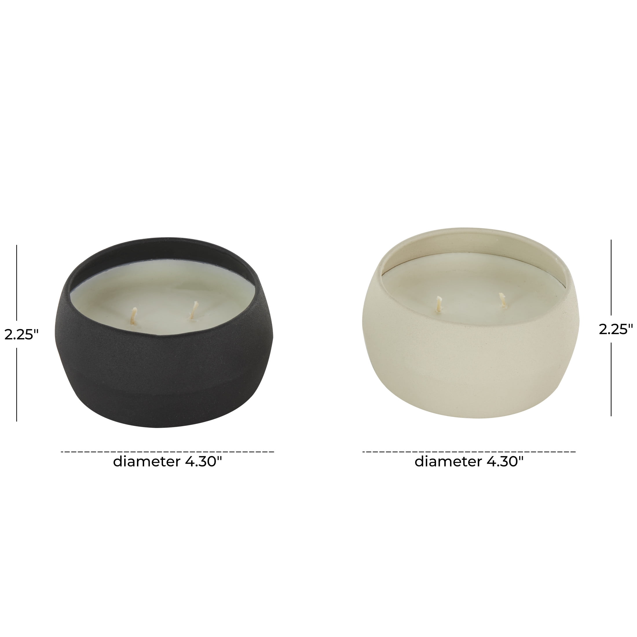 DecMode 2 Holder Multi Colored Metal Apple Cinnamon / Creamy Vanilla Swirl Scented Textured 9oz 2 Wick Candle with White Wax, (Set of 2)