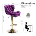 thumbnail image 6 of SZLIZCCC Modern Swivel Pub Height Barstool, High Dining Chair with Velvet Seat, Backrest, Armless Hydraulic Counter Stool, Gold Base Island Stool, 6 of 7