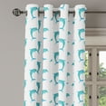 thumbnail image 2 of Ambesonne Aqua Grommet Curtain, Jumping Dolphin Mammals, 50" x 96", Aqua White, 2 of 6