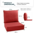 thumbnail image 6 of PARKWELL 10-Piece Outdoor Deep Seat Cushion Set, 22 x 24, Water Repellent, Fade Resistant, 6-Inch Thicken Deep Seat Bottom and Back Cushion for Chair, Sofa, and Couch, Red, 6 of 8