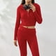 thumbnail image 3 of Pantalones Estilo deportivo Cárdigan Sudadera con capucha Top Pantalones Casual Mujer Traje de vacaciones asimétrico Ygjytge Rojo T L para Mujer, 3 of 5