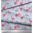 thumbnail image 2 of Soimoi Cotton Cambric Fabric Dots & Flamingo Bird Print Fabric by The Yard 56 Inch Wide, 2 of 3