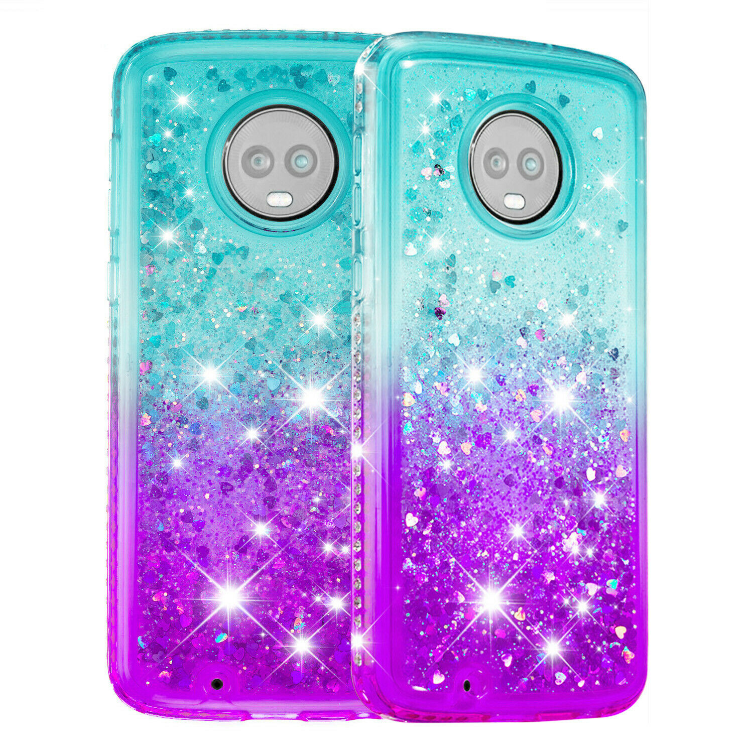 FIEWESEY For Moto G6 Case Phone Case Motorola G6 Glitter Case Sparkle