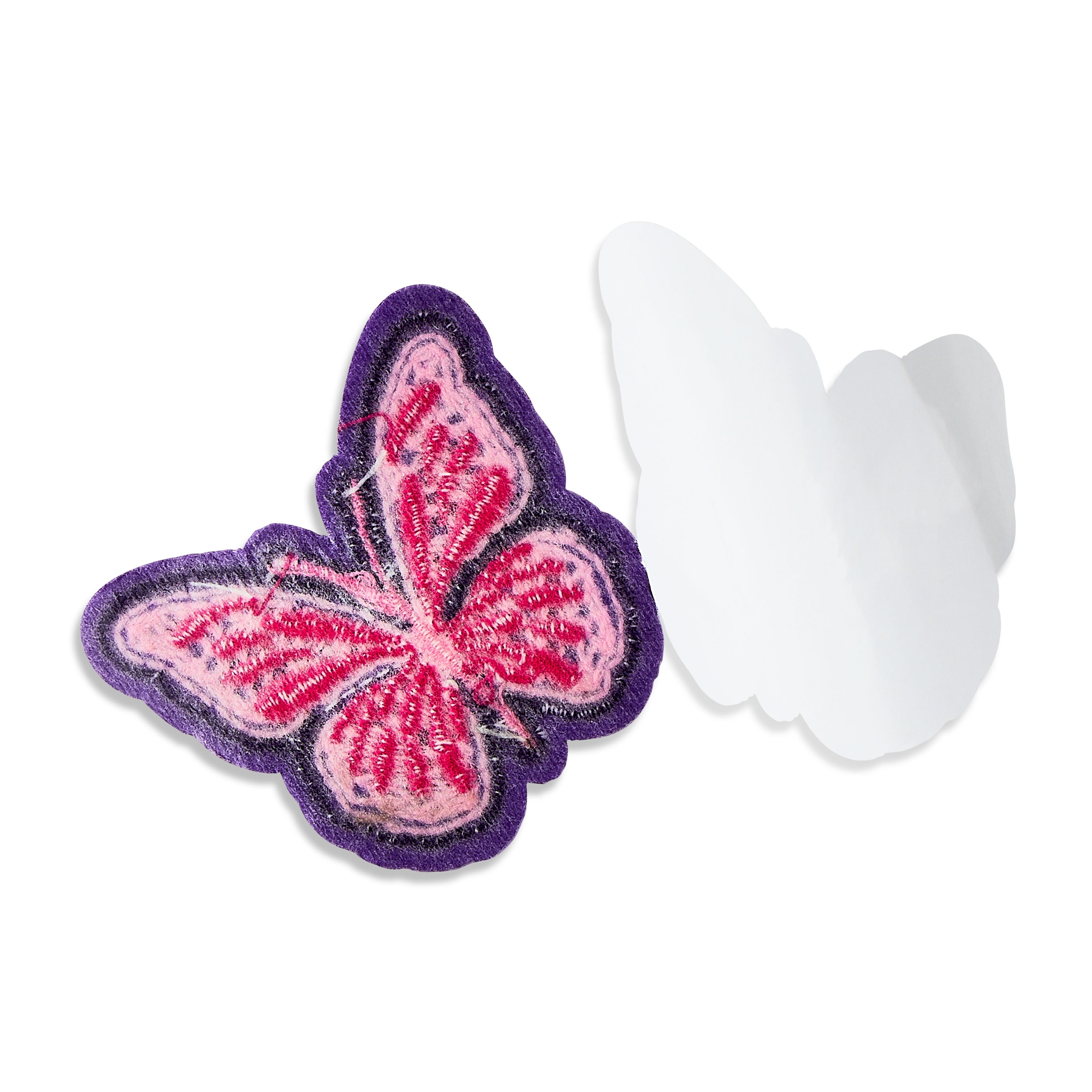 Pen+Gear Chenille Patch Stickers, 4 Count, Butterflies and Flowers, For Backpacks, Lunch Kits and Students