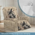 thumbnail image 3 of FKELYI Recliner Chair Slipcover Black Raven Rose Butterfly Skull Print Single Seat Lounge Armchair Cover with Pocket for Bedroom Living Room Reclining Chair Protector, 3 of 7