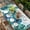 Teal, variant on Blue Teal Leaves Table Cloths for 3 Foot Rectangle Tables, Summer Botanical Watercolor Leaf Patio Waterproof Elastic Fitted Tablecloths, Washable Rectangular Table Cover for Camping