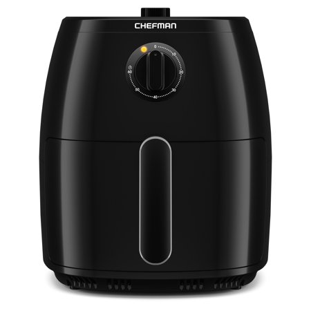 Chefman TurboFry 8-Quart Air Fryer, Integrated 60-Minute Timer for Healthy Cooking, Cook with 80% Less Oil, Adjustable Temperature Control, Nonstick Dishwasher-Safe Basket and Tray, Black