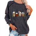 thumbnail image 2 of Sudadera sin Capucha Gibobby para Mujer con Estampado Navideño Gris M, 2 of 5