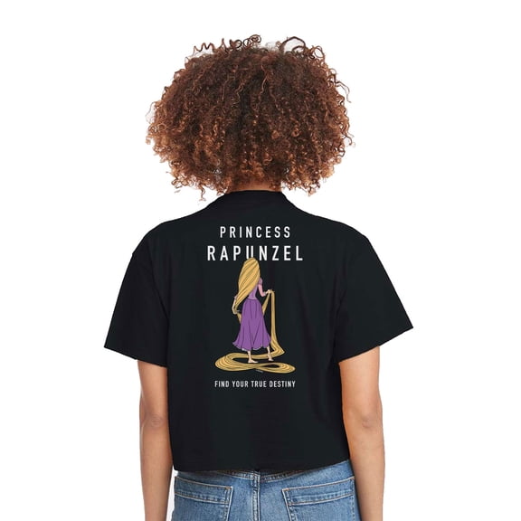 Disney Princess - Princess Rapunzel - Juniors Cropped Cotton Blend T-Shirt