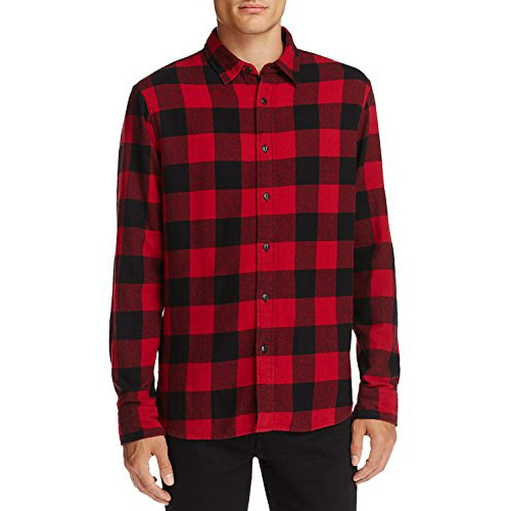 Jachs Mens Flannel Shirt (Red/Black)