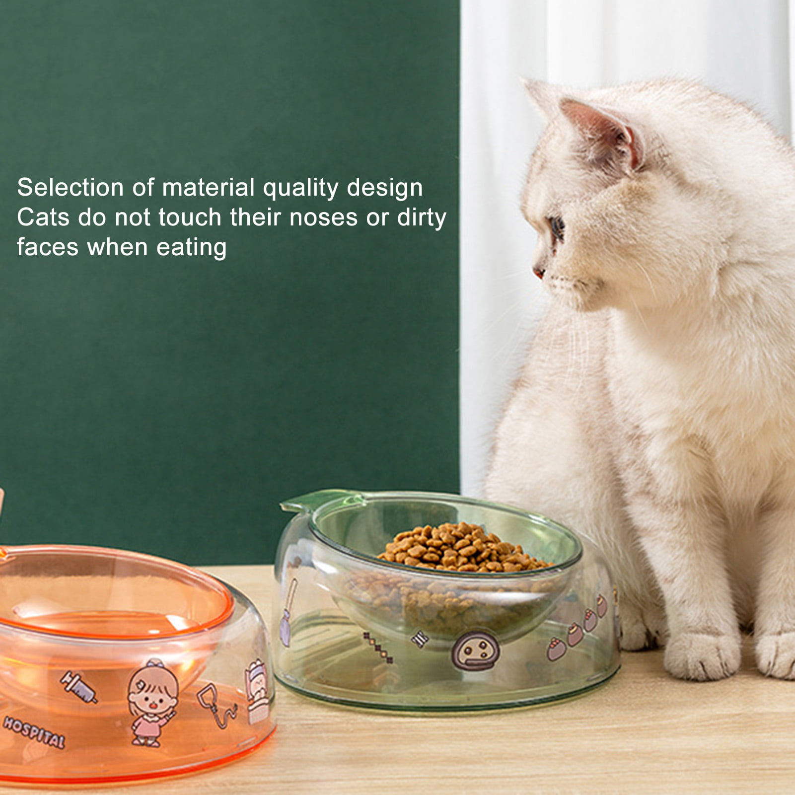 Indoor Outdoor Use Pet Feeder Water Bowl for Cats Dog Rubsy Non-Slip Cat Bowls with Raised Stand 