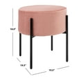thumbnail image 5 of SAFAVIEH Lisbon Modern Glam Round Ottoman, Dusty Rose, 5 of 10