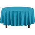 thumbnail image 2 of Shiyou- Lot de 4 Nappe en Plastique Turquoise - Nappe Ronde Jetable de 84 Pouces pour Fêtes - Nappe Ronde - Nappes Jetables pour Fêtes - Nappe en Plastique pour Pique-Niques, 2 of 4
