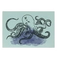 thumbnail image 3 of Octopus Cutting Board, Line Art Drawing Style Marine Creature with Ornaments, Decorative Tempered Glass Cutting and Serving Board, Small Size, Lavender Black and White, by Ambesonne, 3 of 5