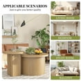 thumbnail image 5 of Nesting Coffee Tables Set of 2, Round Coffee Tables, Wooden Side Table for Living Room, Natural, 5 of 10