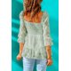 thumbnail image 1 of ABPHQTO Blusa De Mujer Verde Con Cuello Cuadrado Y Manga Abullonada, 1 of 5