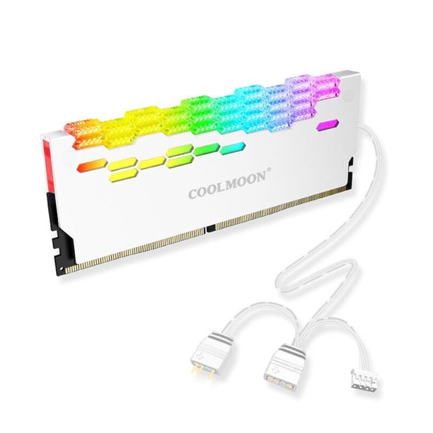 FLhrweasw Enfriador Disipador Calor RA2 RAM Disipador Calor ARGB para PC (blanco)
