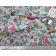 thumbnail image 3 of Soimoi Blue Silk Fabric Artistic Bird & Floral Print Sewing Fabric Yard 42 Inch Wide, 3 of 5