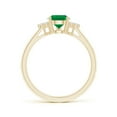 thumbnail image 2 of ANGARA Natural Pear Emerald Solitaire Ring with Trio Diamond Accents in 14K Yellow Gold for Women (Size-8x6mm) | May Birthstone, Birthday, Anniversary, Jewelry Gift for Women | Natural Emerald Ring, 2 of 11