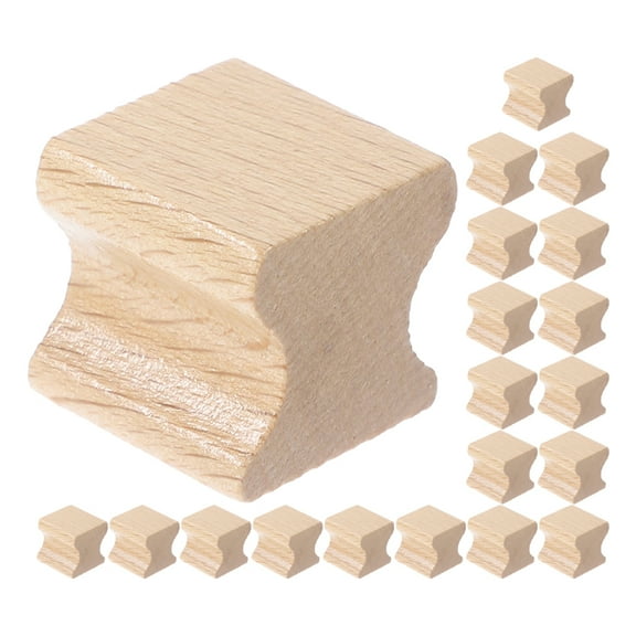 20Pcs Wood Stamp Blanks Small Groove Carving Handles DIY Decorative Wooden Stamps for Crafting Scrapbooking