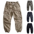 thumbnail image 4 of Fgnfyis Men's Cargo Pants Loose-Fit Durable Casual Trousers with Large Pockets for Outdoor Activities and Work Wear Pants for Men Khaki L, 4 of 4