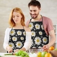 thumbnail image 5 of Black White Flower Pattern Apron-Garden Aprons for Women with Pockets-Cotton Linen Waterproof Kitchen Cooking Gardening Aprons Adjustable for Kitchen,Cooking,BBQ and Salon 33x27 Inch, 5 of 7