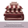 thumbnail image 4 of Virtu Twin Comforter Set, Striped Twin Size Comforter Set, 5-Pc All Season Bedding Comforter Set, Pink, 4 of 8